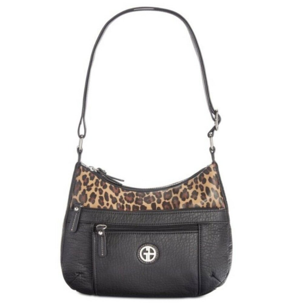 Giani Bernini Pebble Hobo Purse Black Leopard